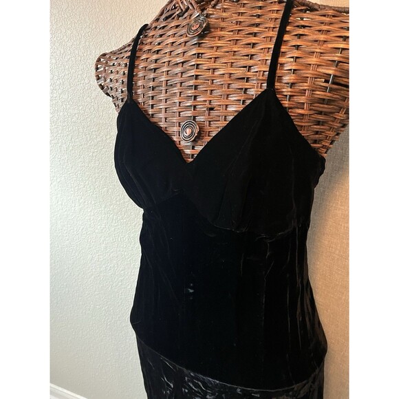 Vintage Velvet cross back Maxi Dress Babydoll fairy grunge vamp whimsigoth XS - Picture 12 of 14